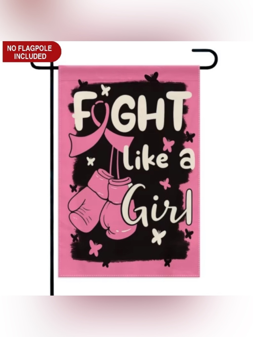 Garden Flag “Fight Like a Girl” text NEW